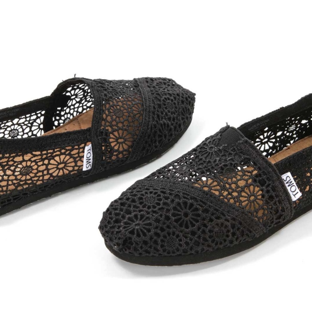 Toms Classic Moroccan Crotchet Black 12 - Picture 2 of 4